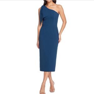 Dress the Population Tiffany One Shoulder Sleeveless Sheath Midi Dress